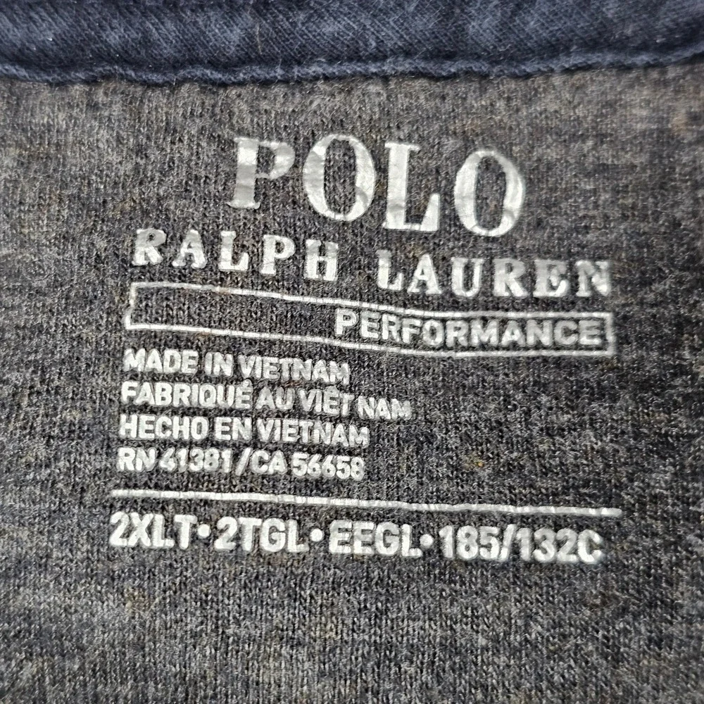Polo Ralph Lauren Sweater Mens 2XLT Tall Navy Lightweight Quarter Zip Pullover